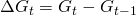   \Delta G_{t}=G_{t}-G_{t-1}  