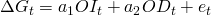  \Delta G_{t}=a_{1}OI_{t} +a_{2}OD_{t}+e _{t} 