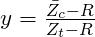 y=\frac{\bar{Z_c}-R}{\bar{Z_t}-R}